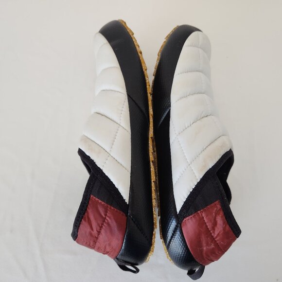 North face White Black Red Quilted Slip-On Mules